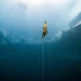 Alexey diving blue hole